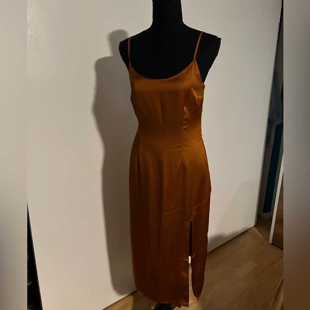 Abercrombie slip dress in rust/burnt orange color.